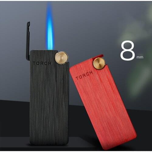 2020 New Cigarette Lighter Torch Lighter 1 Jet 1300C Butane Gas Cigar Windproof Metal Pocket Lighter For Kitchen Blue Flame #5