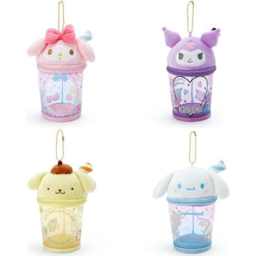 New Kuromi Cinnamoroll Melody Pompom Pendant Keychain Personality Creative Kawaii Plush Toys dolls Exquisite Gifts for Children