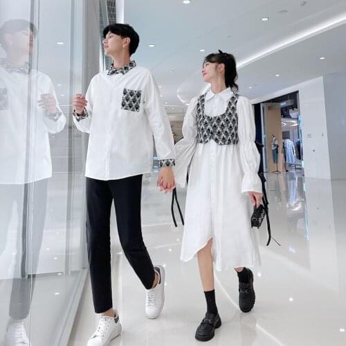 In stock, lovers wear autumn shirts and dresses couples clothes couples clothing