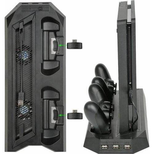 For Sony PS4 Slim Pro Cooling Fan Stand With Charging Station Cooler Vertical Holder For Sony PlayStation4 PS4 Pro Slim