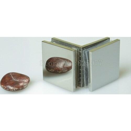 4PCS Cast 304 stainless steel 90 degree glass to glass hinge bathroom hinges glass partition fixed hinge glass clamp JF1463