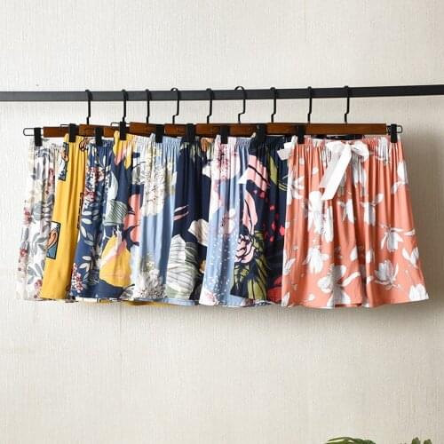 2021 Cute Women Summer Sleep Bottoms Soft Cotton Shorts Loose Loungewear Print Home Pants Lingerie Pajamas Pyjamas Trousers