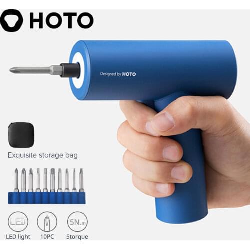 HOTO QWLSD008 3.6V Cordless Screwdriver Li-ion Battery Electric Screwdriver Household Power Tools Woodworking 10 Bits S2 Screw