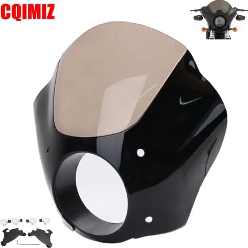 Smoky Gauntlet Headlight Fairing Lock Mount Kit For Harley Dyna 72 Low Rider Sport Glide FXRS FXDL FXD Sportster XL883 1200X