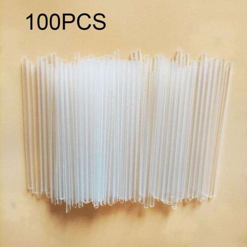 100pcs Clear/Mix Disposable Straight Tip lengthened Thin Straw Juice Coffee Drinking Straws Wedding Birthday Party Supplies