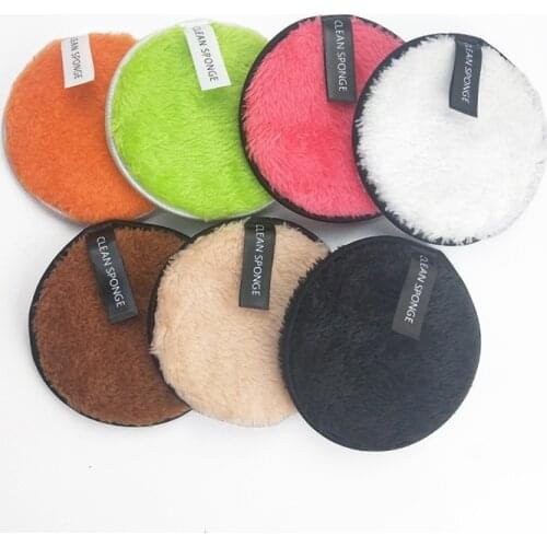 1pcs Beauty Lady Facial Powder Puff Round Shape Sponge Cosmetic Puff Soft Flannelette Face Cleaning Makeup Remove Puff