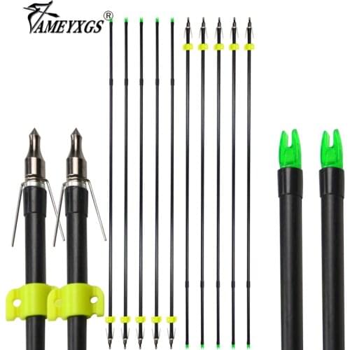6/12pcs Archery Fiberglass Fishing Arrow 31.5inch Bowfishing Arrows Replaceable Hunting Fish Arrowhead For Shooting Accessories