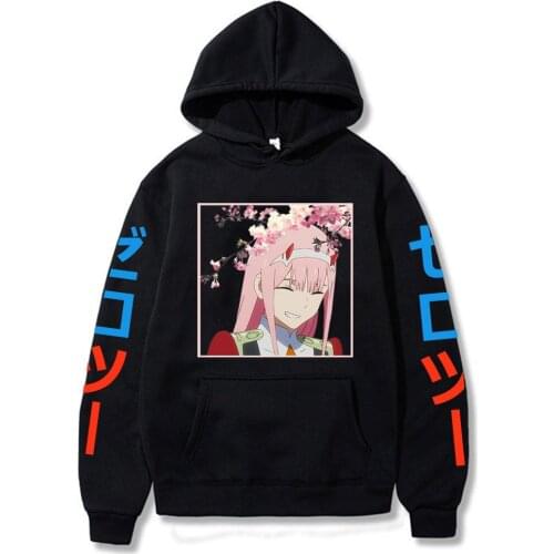 Franxx in the Darling Zero Two 02 Printed Hoodies Hooded Sweatshirts Cozy Tops Pullovers