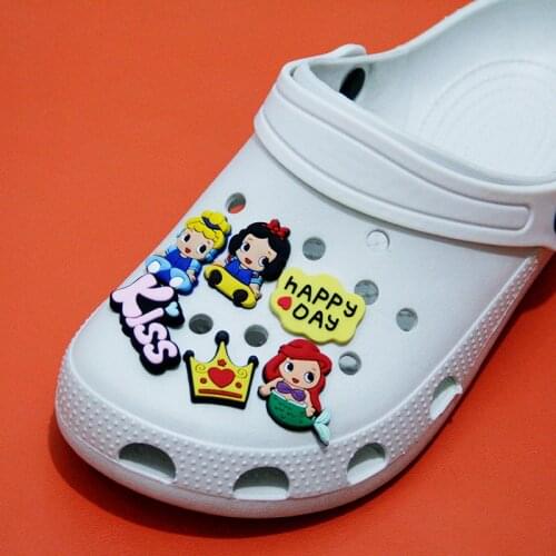 Single Sale Letter Princess PVC Shoe Decoration, Shoe Buckle Accessory Accessory Belt Bracelet Croc JIBZ, Childrens Party X-Mas