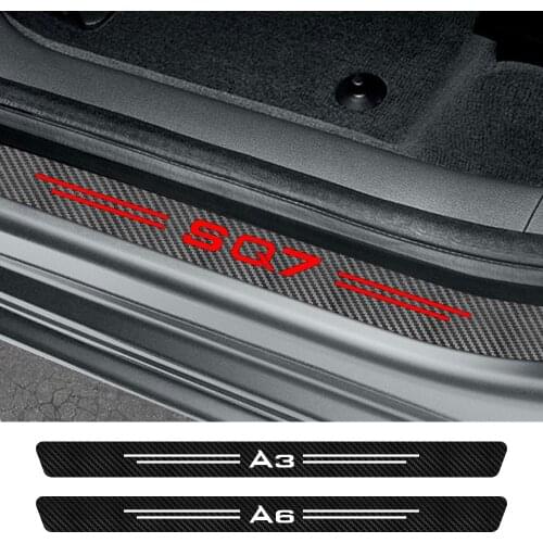 Car Door Threshold Protection Sticker For Audi A3 8P 8V A4 B8 A6 S1 S2 S3 S4 S5 S6 S7 S8 Q8 SQ5 SQ7 TTS Carbon Fiber Sticker
