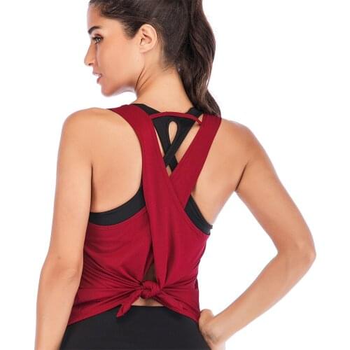 Women Sexy Back Cross Strap Beautiful Split Irregular Back Running Vest Women Breathable Quick Dry Cool Sports Fitness Yoga Vest