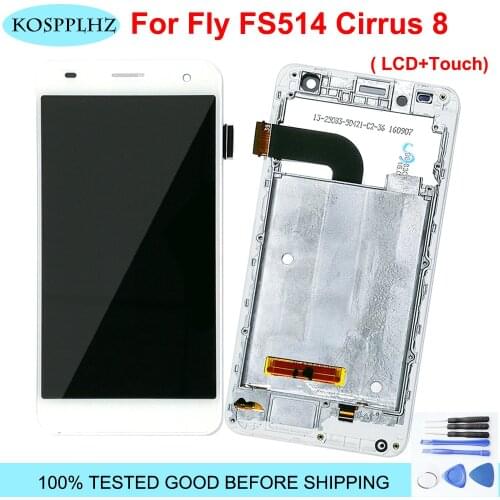 5.0" For Fly FS514 Cirrus 8 LCD Display Screen With Touch Screen Digitizer Assembly Original Frame fly fs 514 Phone LCD Part