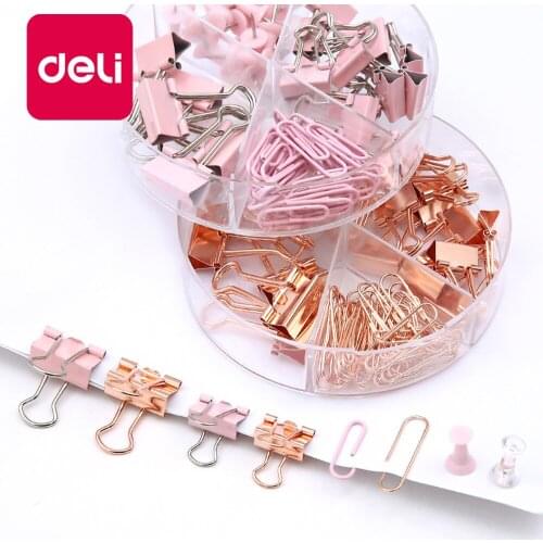 1PCS Pink Metal Paper Clip Stationery Set Multipurpose Thumbtacks Office Document Data Paper Storage Sorting Long Tail Clip