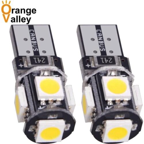 100pcs Wholesale T10 W5w Canbus Car Interior light 194 501 led 5 5050 SMD Instrument Lights bulb lamp dome light DC 12V
