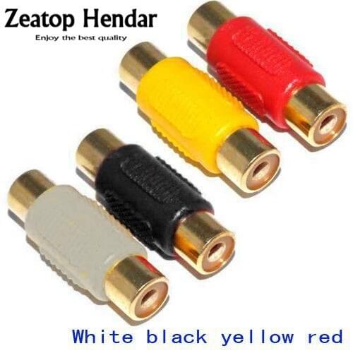 100PCS Straight RCA Female to Female connector Jack AV cable joiner coupler Audio Video