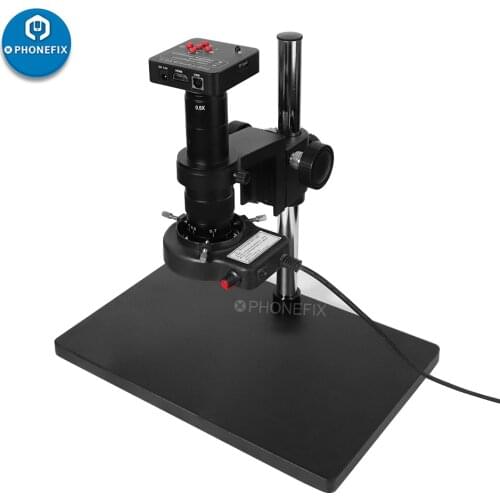 2021 38MP HDMI 1080P VGA Industrial Digital Video Microscope Camera + 180X C mount Lens + 56LED Light + Stand For PCB Soldering