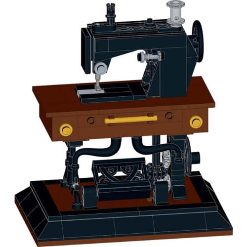 MOC DIY Classic Series Sewing Machine Building Blocks Bricks Set Girl Gream Assembling Kid Toy 244 PCS