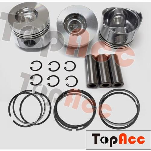 3TNC80 3TNC80L 3 Set Piston + Ring STD 80mm For Yanmar engine F200 F220 B32-2 B25 B27