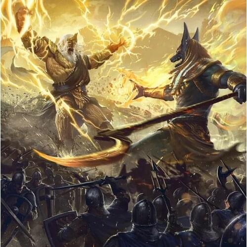 5D DIY diamond painting Zeus vs Pharaoh Full Diamond Drill Embroidery Cross Stitch Mosaic Craft Kits Home Decor Christmas Gift