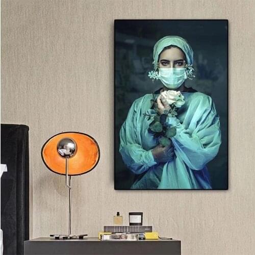 5D Diy Diamond Painting Modern Art Life Saving Angel Nurse Flower Diamond Painting Cross Stitch Kits Mosaic EmbroideryZP-4217