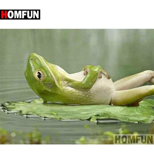 HOMFUN Full Square/Round Drill 5D DIY Diamond Painting "Animal frog" 3D Embroidery Cross Stitch 5D Home Decor Gift A17686