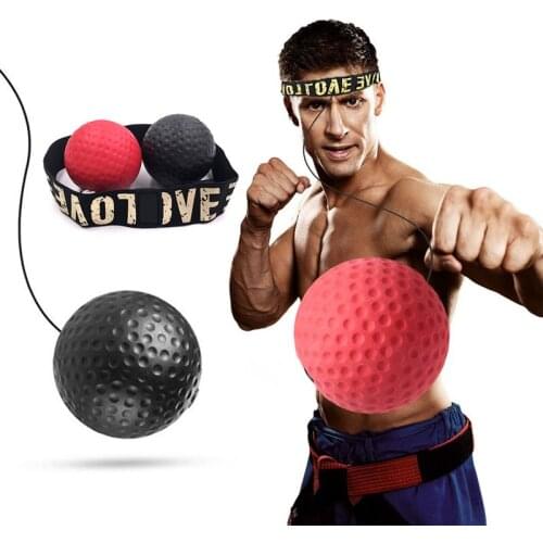 Boxing Reflex Speed Punch Ball for Punching Speed Reaction Agility Training React Reflex Ball on String With Adjustable Headband