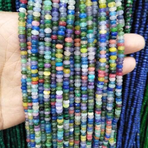2x4mm Facted Colorful Rubies Stone Beads Flat Oval Natural Stone Loose Beads DIY Necklace Jewelry Making Fashion Style Gift