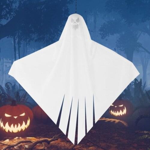 Halloween Hanging Skeleton White Ghost Outdoor Hanging Grim Reaper For Home Decor Halloween Party Bar Haunted House Horror Props