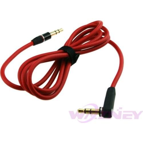 Red L Jack 3.5mm Replacement Male to Male Audio AUX Cable Cord Lead 120cm*1000pcs/lot