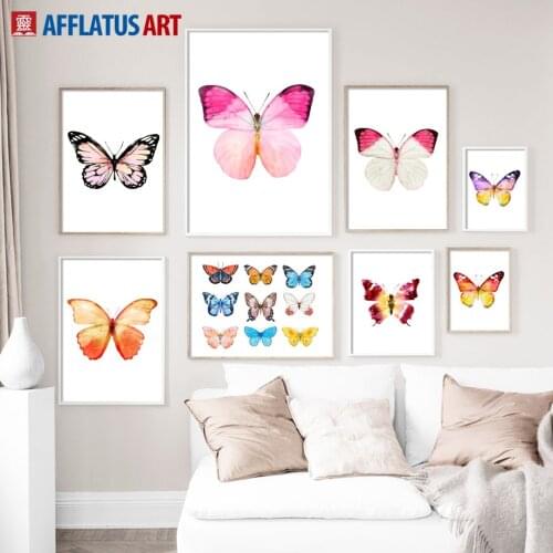 Colorful Butterfly Animal Wall Art Canvas Painting Nordic Posters And Prints Wall Pictures For Living Room Home Decor
