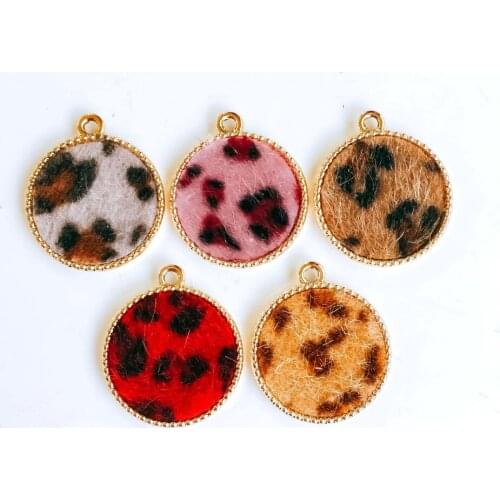 Round Wool Stuff Spacer Accessories Pendant Necklace Supplies for Jewelry Making Earring Accessories Components 4pcs KP2068