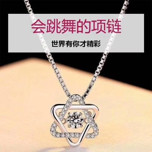 Fashion Jewelry Beating heart crystal from Austrian S925 silver mothers day necklace drop ochre personality