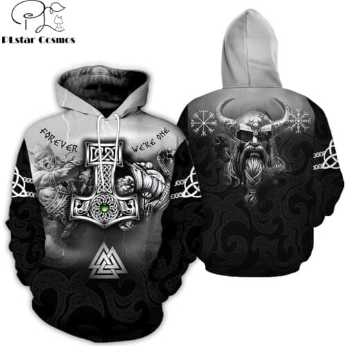 PLstar Cosmos 2019 Fashion Men hoodies 3D All Over Printed Tattoo Viking Odin Hoodiest/t shirt/sweatshirt Apparel Unisex Hoody