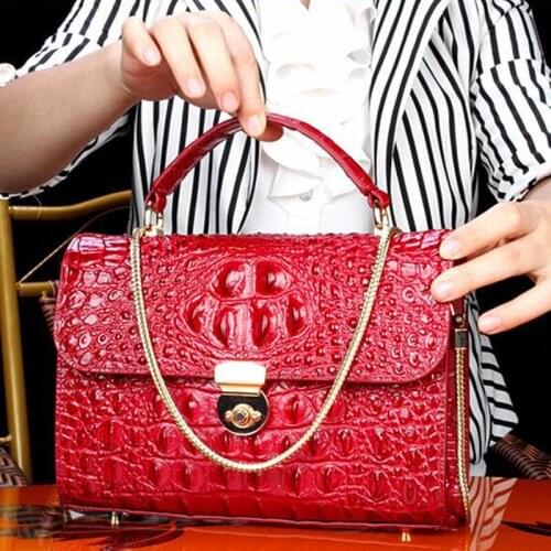2021 New Trend Real Cowhide crocodile leather handbag luxury handbag high quality all-match single shoulder messenger bag