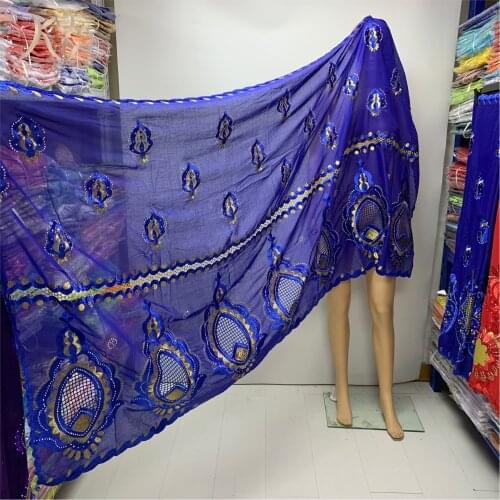 New Style African Women Scarf Big Size Circle Design Hollow Out Embrodiery Cotton Material Muslim Scarf For Shawls Pashmina