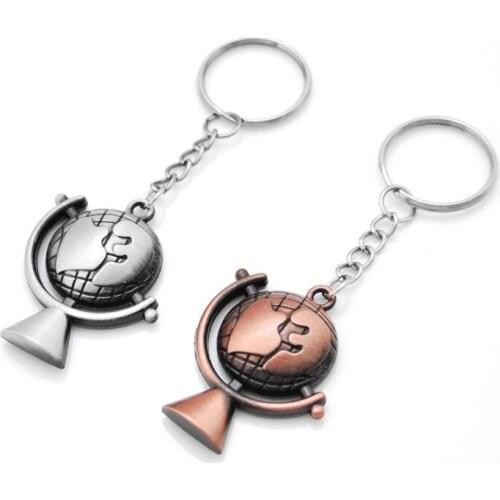 Original New Vintage Globe Key Chain Gadgets For Men Bag Trinket Fashion Retro World Map Keychain Male Jewelry Party Friend Gift