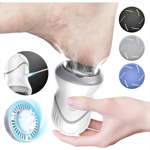 Portable Electric Vacuum Adsorption Foot Grinder Electronic Foot File Pedicure Tools Callus Remover Feet Care Sander with 4 Pcs