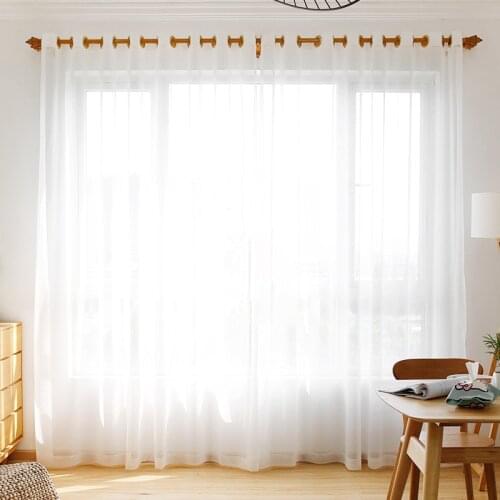 Perspective Window Curtains for Bedroom Living Room Sheer Voile Tulle Curtains Decoration Drapes Solid Color Tulle Custom Made