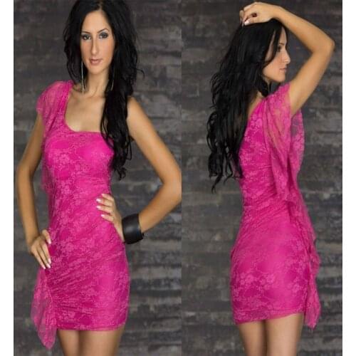 Sexy full lace rose one-shoulder sexy babydoll dress with lace up dress for ladies w8232a