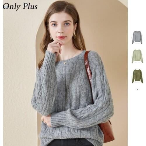 Grey Sweater Women Twisted Spring Thin Hollow Out Casual Feminino Knitted Sweater Jumpers O-Neck Loose 2021 New Sweaters Tops