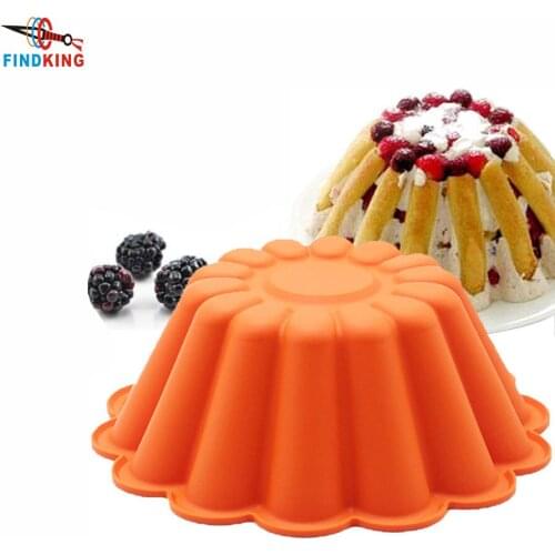 FINDKING Silicone Cake Mold DlY Flower Shape 3D Bakeware cakes Maker moldes Tray Baking Tools