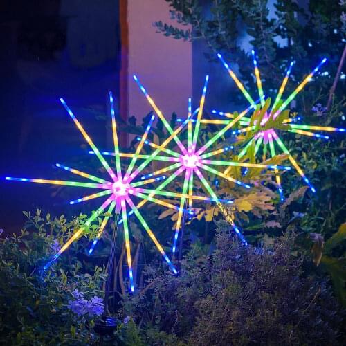 LED Solar Light Outdoor Garden Decoration Garland IP65 Waterproof String Lights Firework Starburst Lamp Patio Fairy Lamps