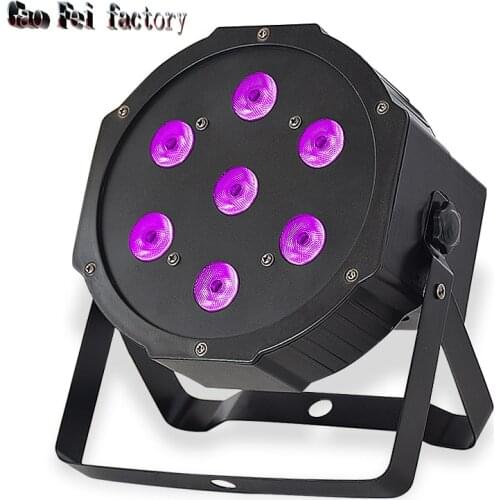 LED Party Lights 7X12W Lyre Wash Flat Par Uplight Sound Activated 512DMX Control RGBW Stage Effect For Disco Dance Wedding Bar