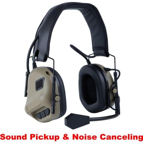 Tactical Earmuffs Use with PTT Anti Noise Hearing Protector Noise Canceling Headphones Military Hunting Shooting Headset