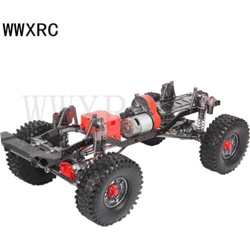 1/10 RC Crawler Metal Chassis Kit 313mm 12.3" Wheelbase with Metal Transmission Aluminium Axle Carbon Fiber Frame Rail