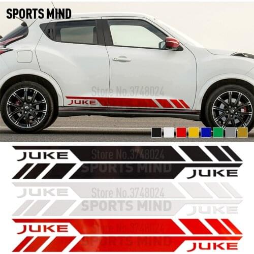 1 Pair Car Door Side Stripe Car Sticker Decal Automobiles Car Styling For Nissan Juke R Nismo Car Stickers Exterior Accessories