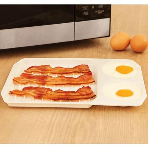 1Pcs Kitchen Microwave Bacon Maker Egg Cooker for Breakfast Kitchen Cooking Tools Accessories