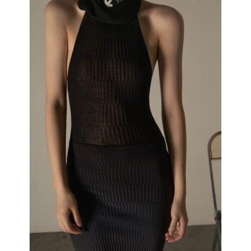 113164 2021 Fashion Classic Trendy Brand Luxury Design Casual Womens Dress Open Backpack Hip Skirt Dress Women