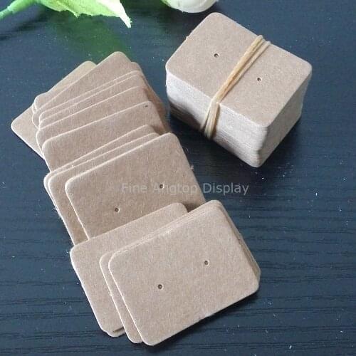 200pcs/lot 35x25mm Kraft Paper DIY Earring Packaging Card Jewelry Cards Earring Stud Holder Display Accessories Showcase