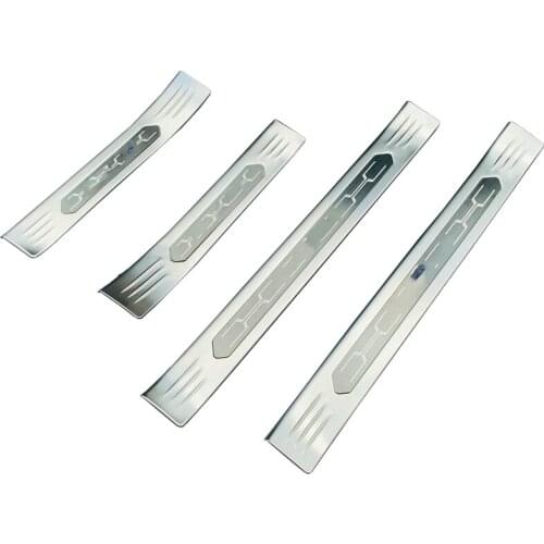 4 Pcs Car Accessories Exterior Door Sill Cover Stainless Scuff Pedal Guard Cover Sticker Trim For Toyota RAV4 2019